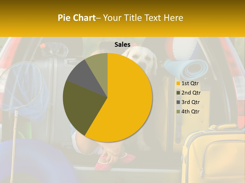 A Little Girl Sitting In The Back Of A Car With A Dog PowerPoint Template