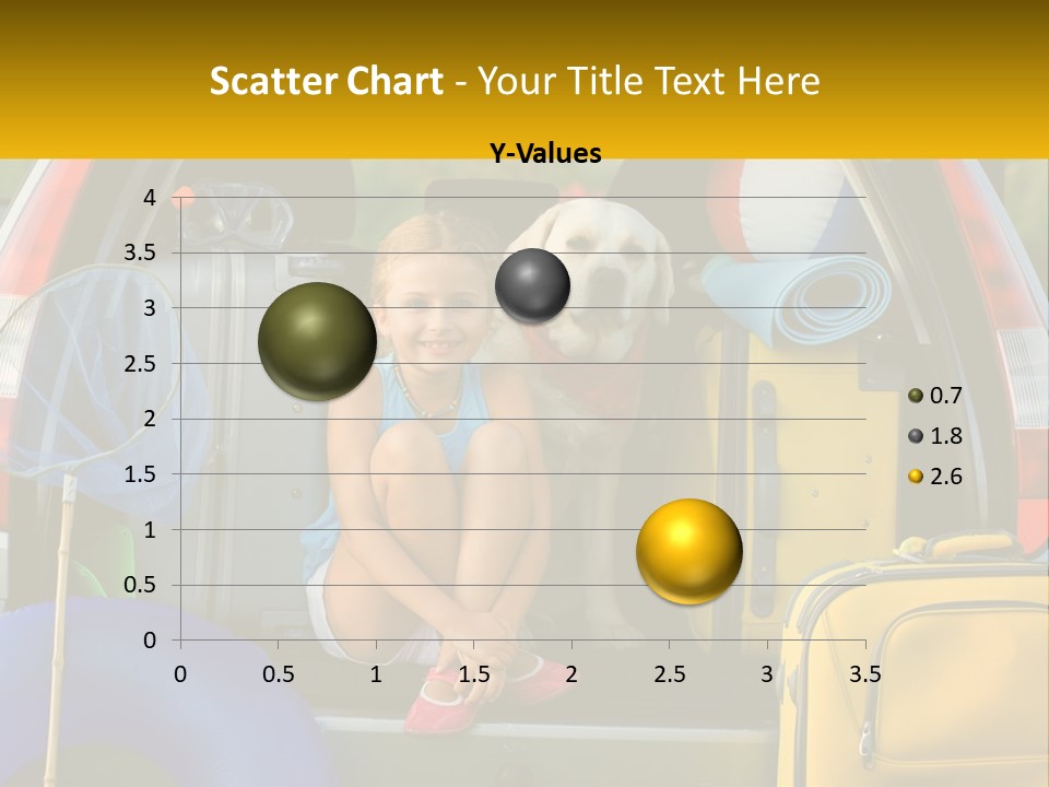 A Little Girl Sitting In The Back Of A Car With A Dog PowerPoint Template