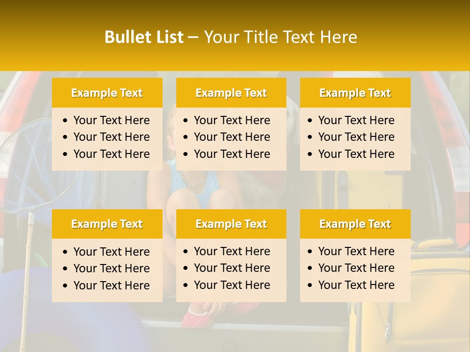 A Little Girl Sitting In The Back Of A Car With A Dog PowerPoint Template