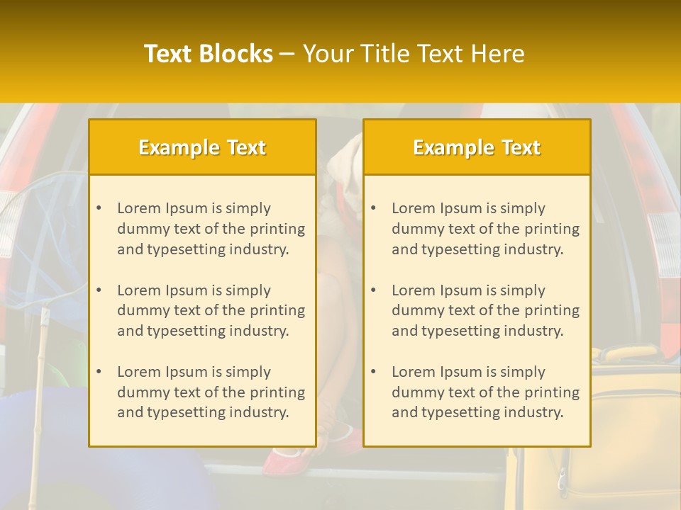 A Little Girl Sitting In The Back Of A Car With A Dog PowerPoint Template