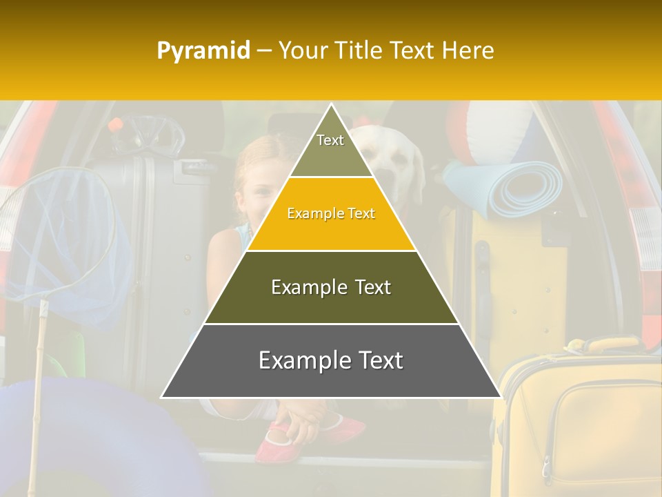 A Little Girl Sitting In The Back Of A Car With A Dog PowerPoint Template