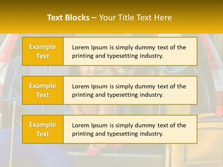 A Little Girl Sitting In The Back Of A Car With A Dog PowerPoint Template