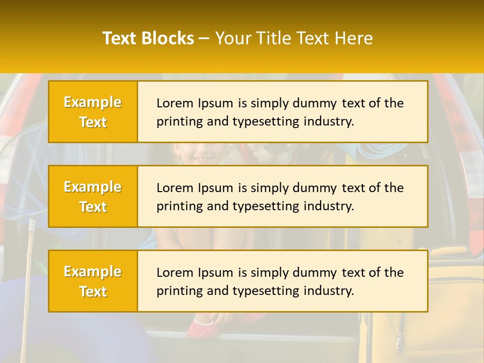 A Little Girl Sitting In The Back Of A Car With A Dog PowerPoint Template