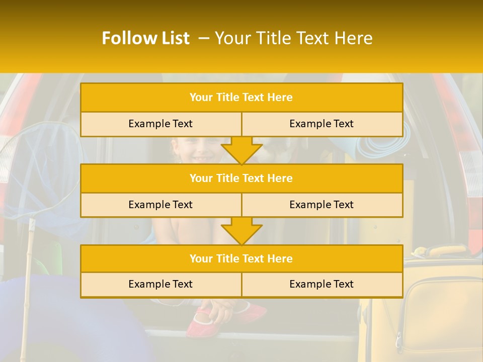 A Little Girl Sitting In The Back Of A Car With A Dog PowerPoint Template