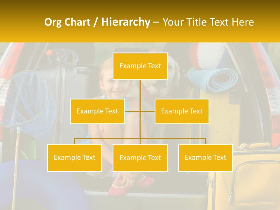 A Little Girl Sitting In The Back Of A Car With A Dog PowerPoint Template
