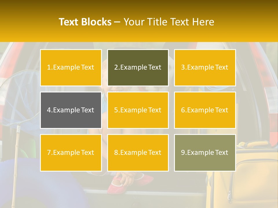 A Little Girl Sitting In The Back Of A Car With A Dog PowerPoint Template