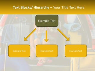 A Little Girl Sitting In The Back Of A Car With A Dog PowerPoint Template