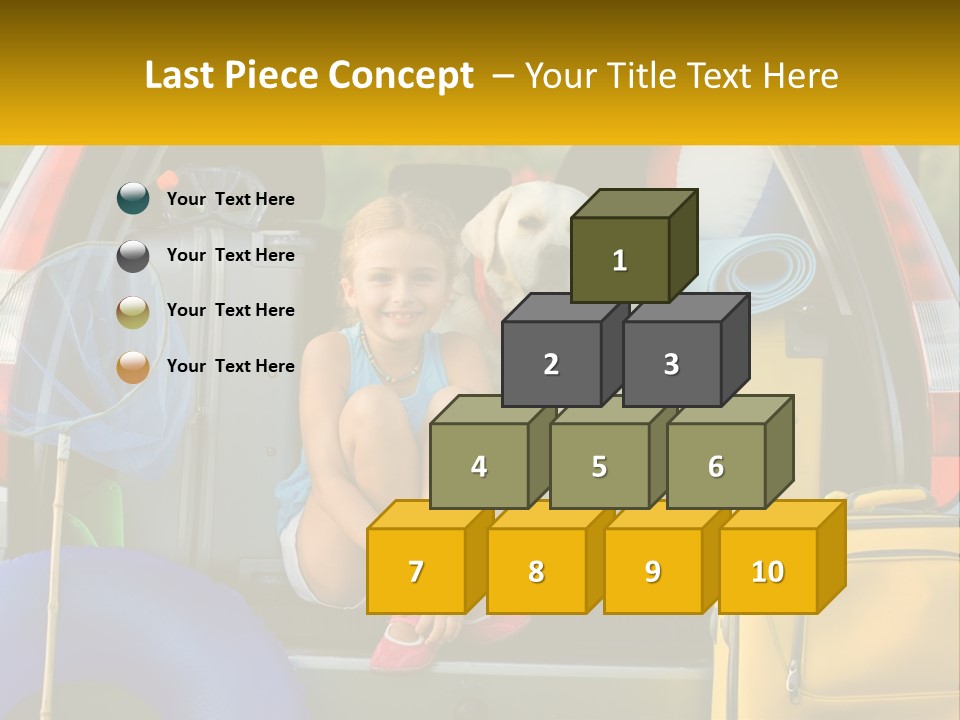 A Little Girl Sitting In The Back Of A Car With A Dog PowerPoint Template