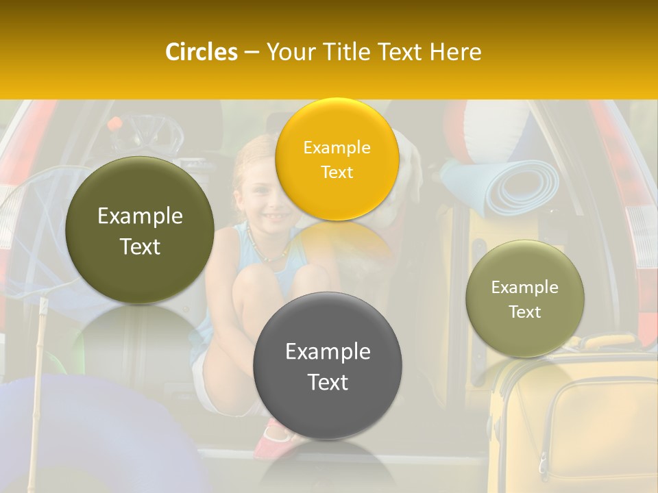 A Little Girl Sitting In The Back Of A Car With A Dog PowerPoint Template