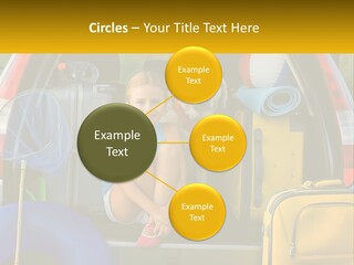 A Little Girl Sitting In The Back Of A Car With A Dog PowerPoint Template