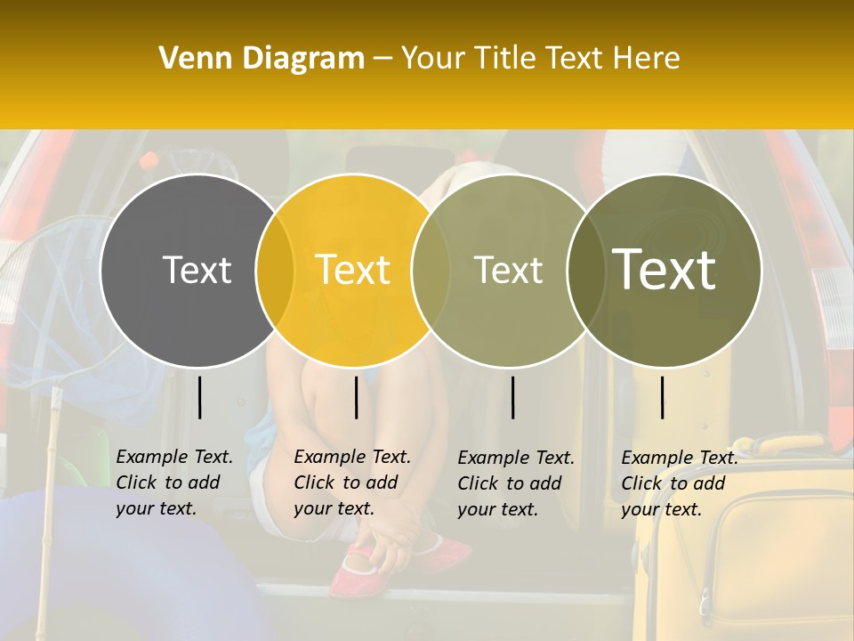 A Little Girl Sitting In The Back Of A Car With A Dog PowerPoint Template