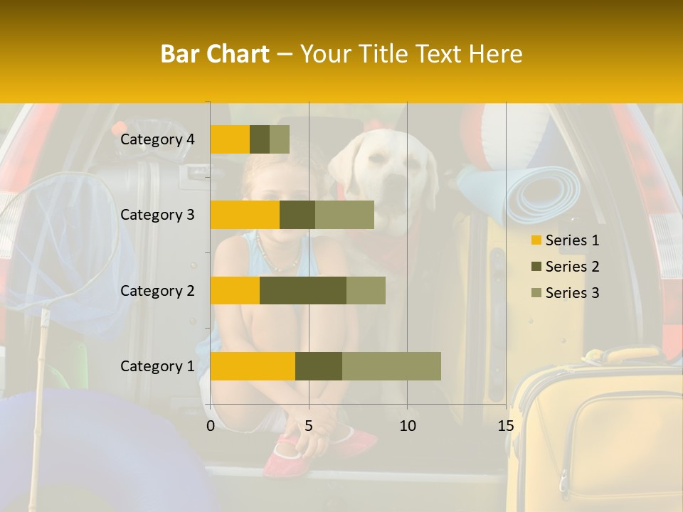 A Little Girl Sitting In The Back Of A Car With A Dog PowerPoint Template