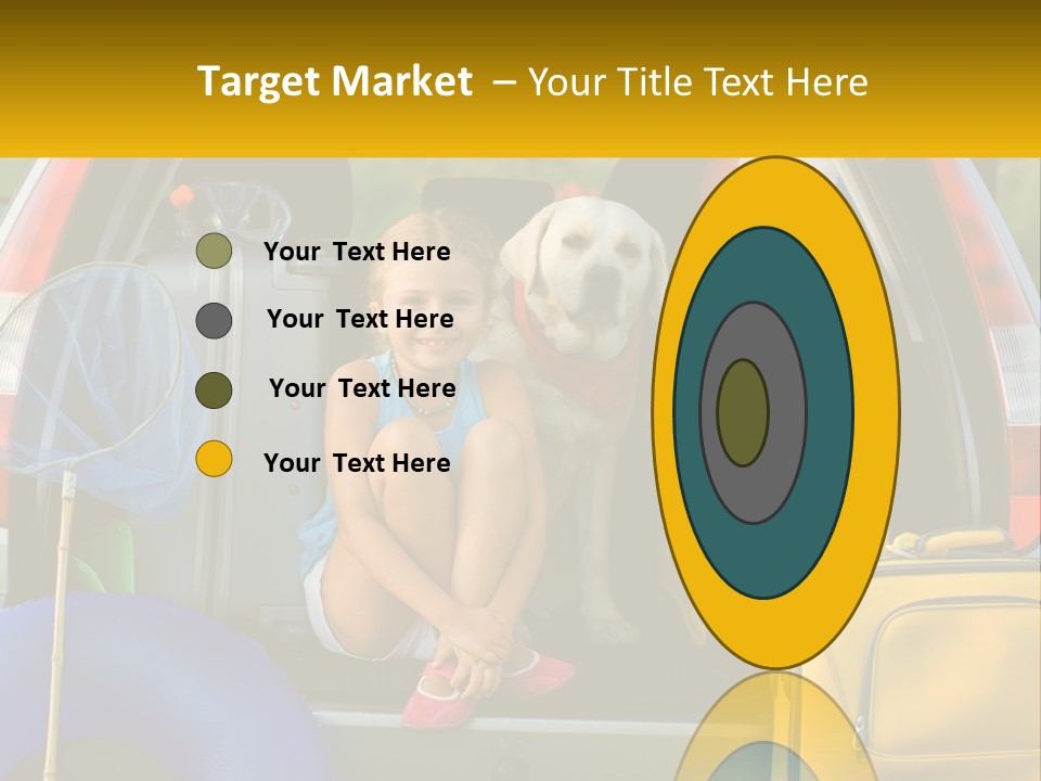 A Little Girl Sitting In The Back Of A Car With A Dog PowerPoint Template