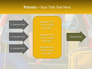 A Little Girl Sitting In The Back Of A Car With A Dog PowerPoint Template