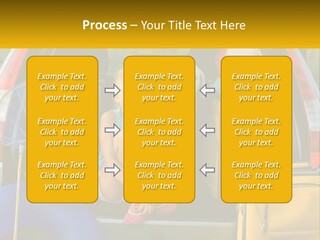 A Little Girl Sitting In The Back Of A Car With A Dog PowerPoint Template