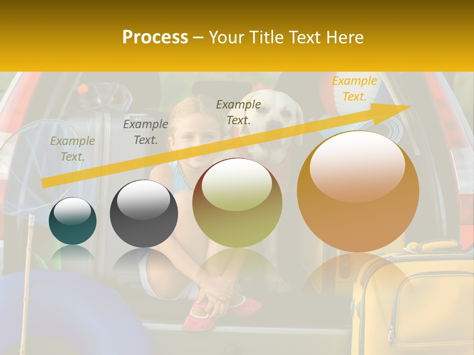 A Little Girl Sitting In The Back Of A Car With A Dog PowerPoint Template