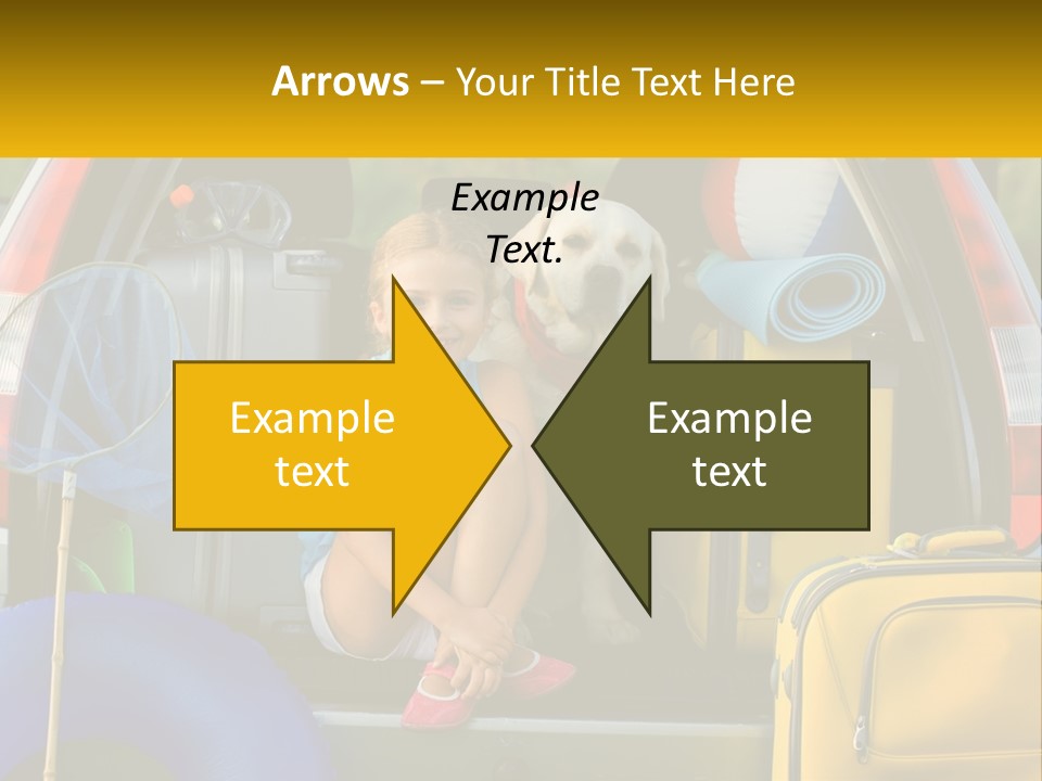 A Little Girl Sitting In The Back Of A Car With A Dog PowerPoint Template