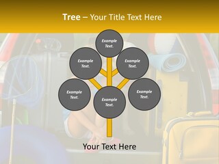 A Little Girl Sitting In The Back Of A Car With A Dog PowerPoint Template