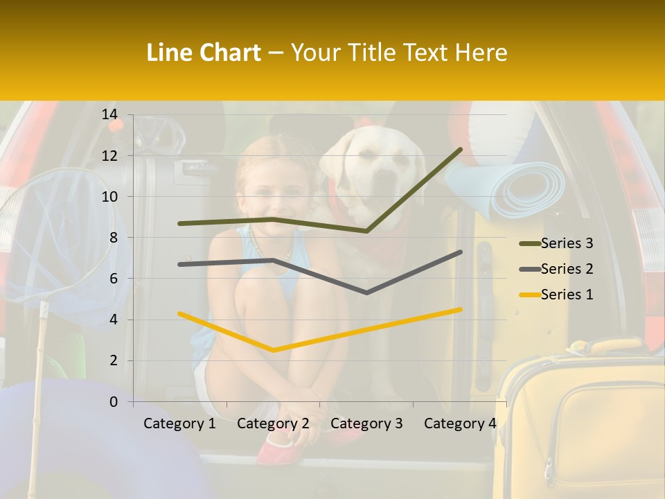 A Little Girl Sitting In The Back Of A Car With A Dog PowerPoint Template