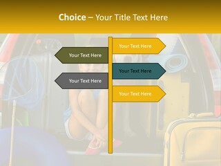 A Little Girl Sitting In The Back Of A Car With A Dog PowerPoint Template