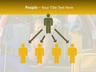 A Little Girl Sitting In The Back Of A Car With A Dog PowerPoint Template