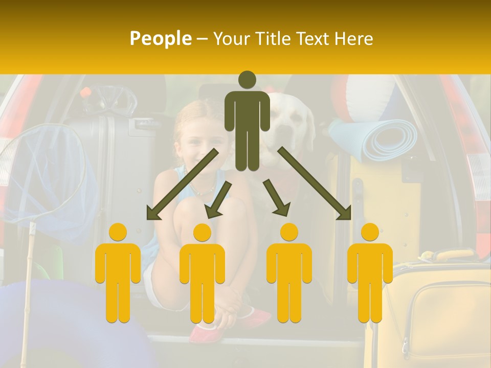 A Little Girl Sitting In The Back Of A Car With A Dog PowerPoint Template