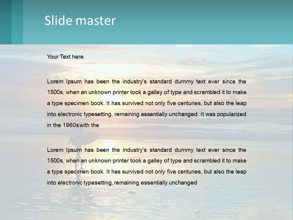 A Person Holding A Surfboard On A Beach At Sunset PowerPoint Template