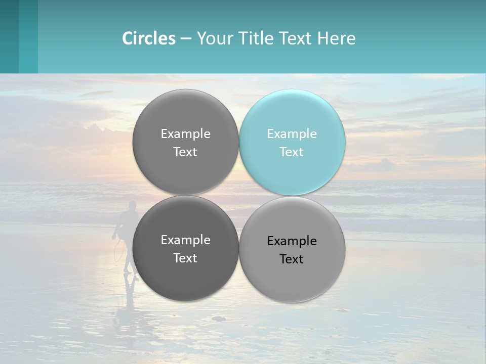 A Person Holding A Surfboard On A Beach At Sunset PowerPoint Template