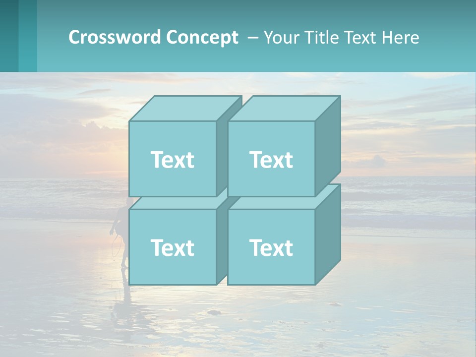A Person Holding A Surfboard On A Beach At Sunset PowerPoint Template