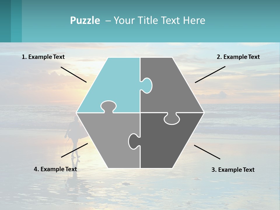 A Person Holding A Surfboard On A Beach At Sunset PowerPoint Template