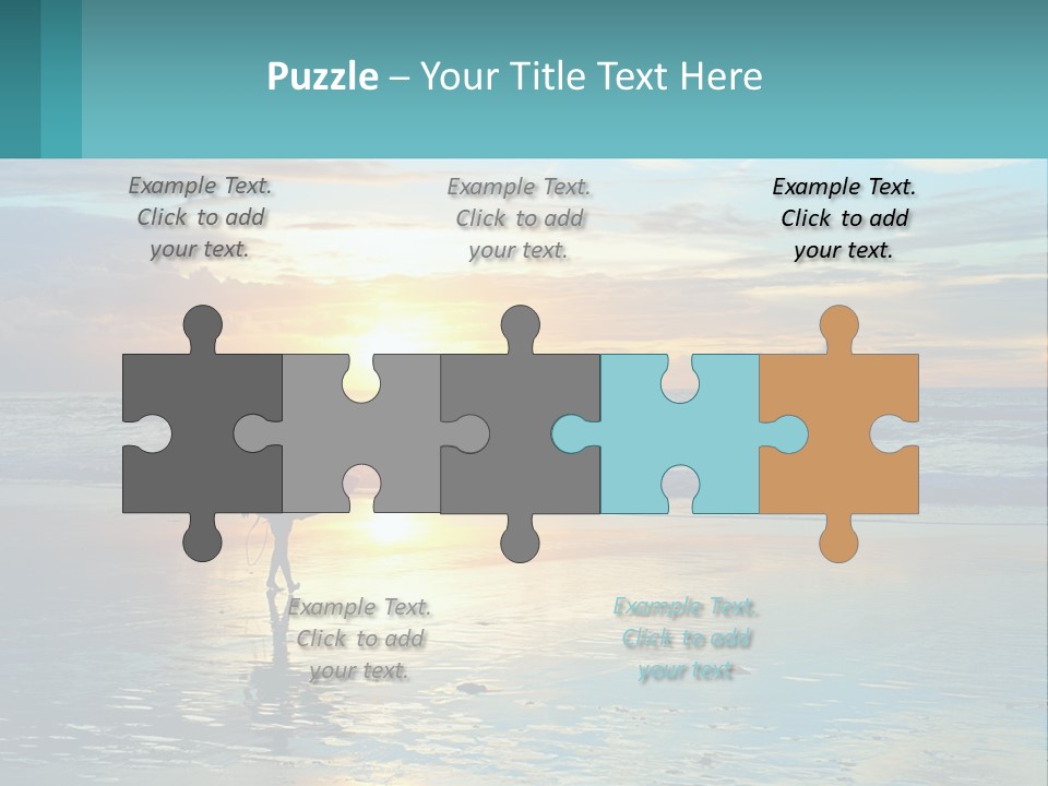 A Person Holding A Surfboard On A Beach At Sunset PowerPoint Template