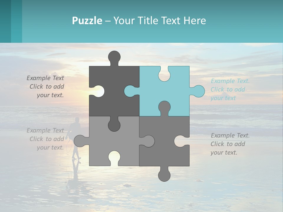 A Person Holding A Surfboard On A Beach At Sunset PowerPoint Template