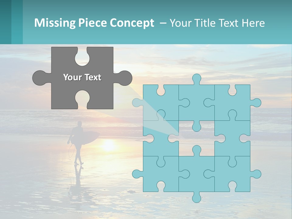 A Person Holding A Surfboard On A Beach At Sunset PowerPoint Template