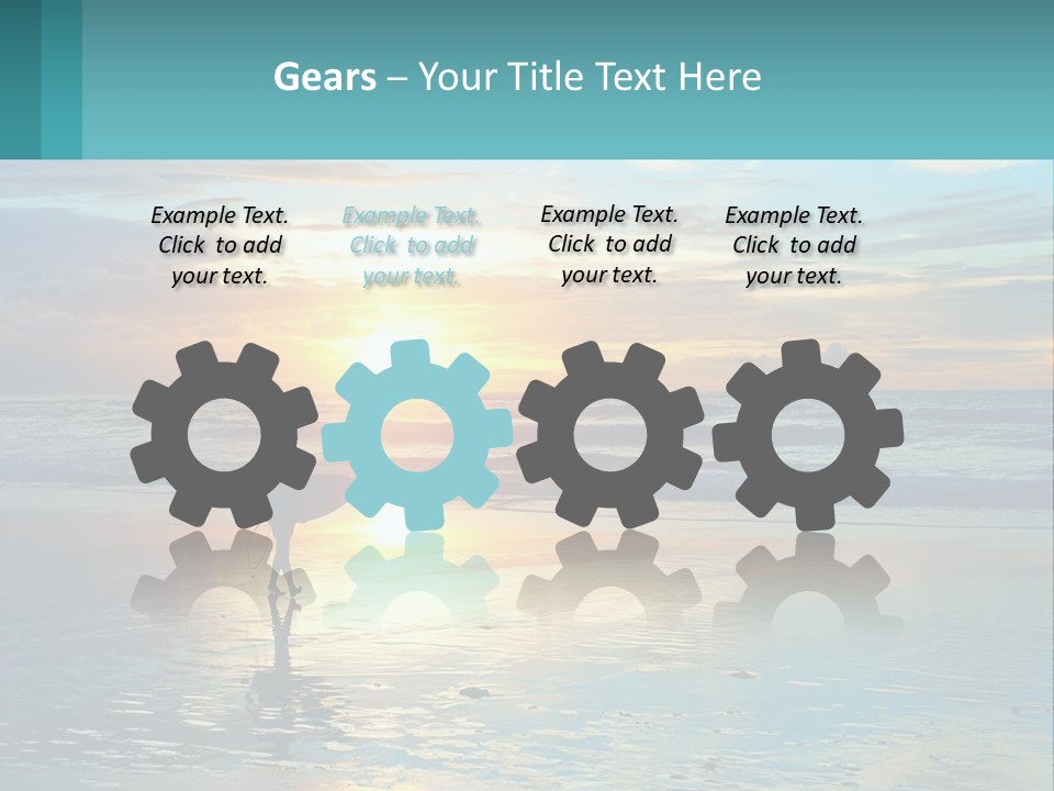 A Person Holding A Surfboard On A Beach At Sunset PowerPoint Template