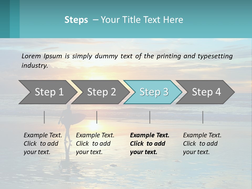 A Person Holding A Surfboard On A Beach At Sunset PowerPoint Template