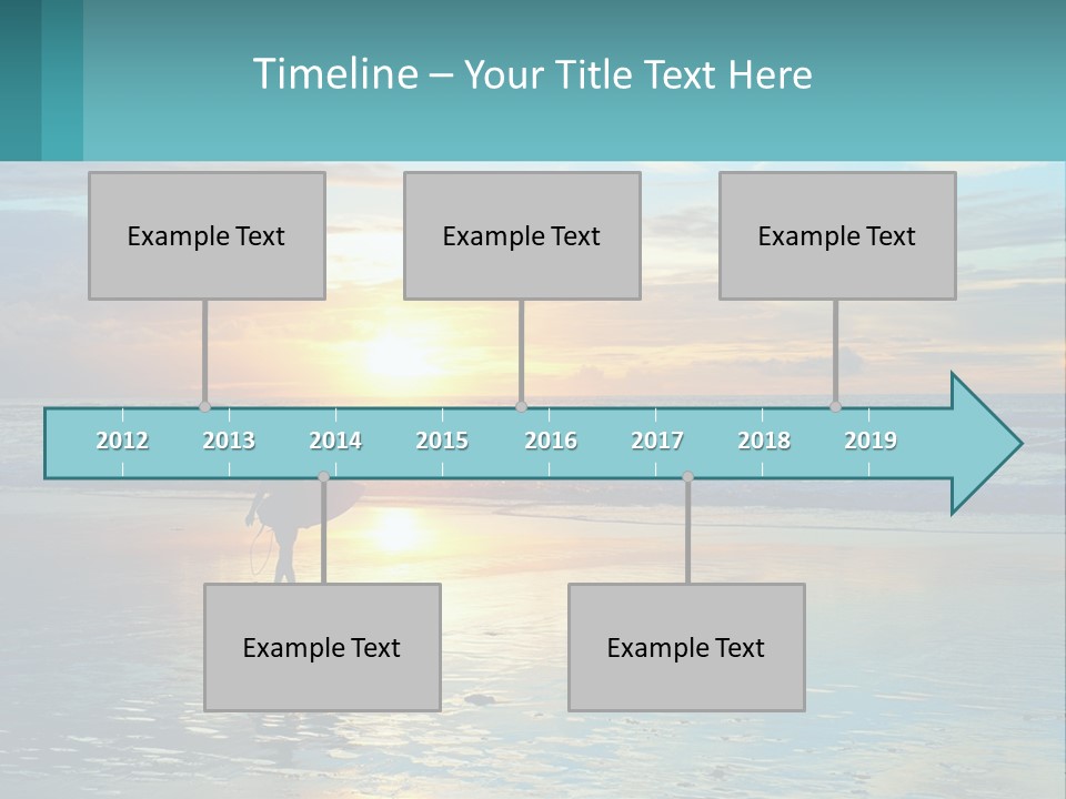 A Person Holding A Surfboard On A Beach At Sunset PowerPoint Template