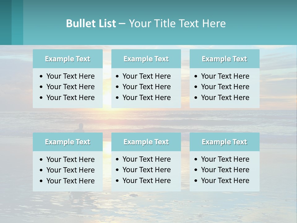 A Person Holding A Surfboard On A Beach At Sunset PowerPoint Template