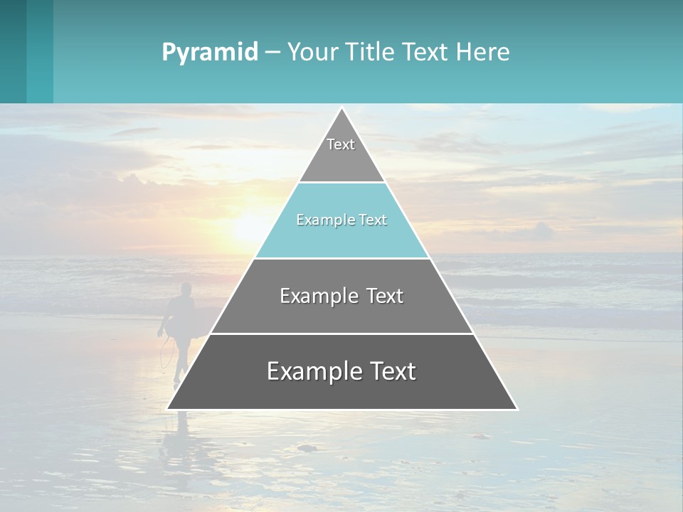 A Person Holding A Surfboard On A Beach At Sunset PowerPoint Template