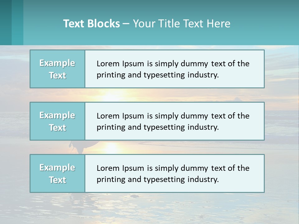 A Person Holding A Surfboard On A Beach At Sunset PowerPoint Template