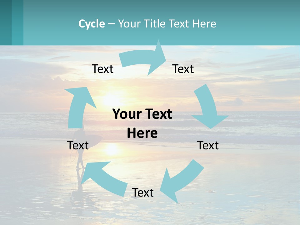A Person Holding A Surfboard On A Beach At Sunset PowerPoint Template