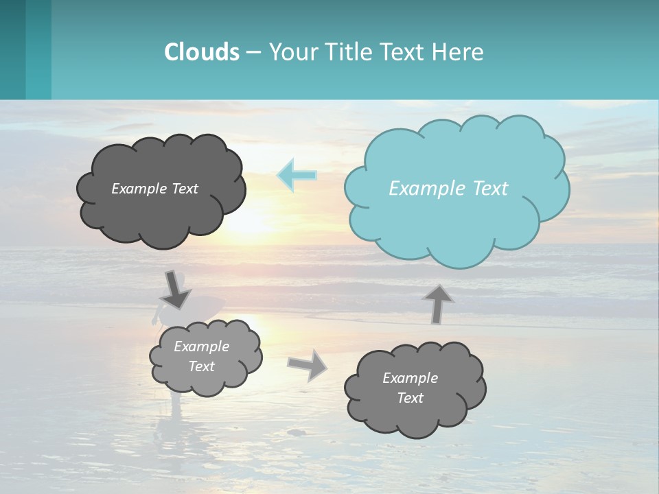 A Person Holding A Surfboard On A Beach At Sunset PowerPoint Template
