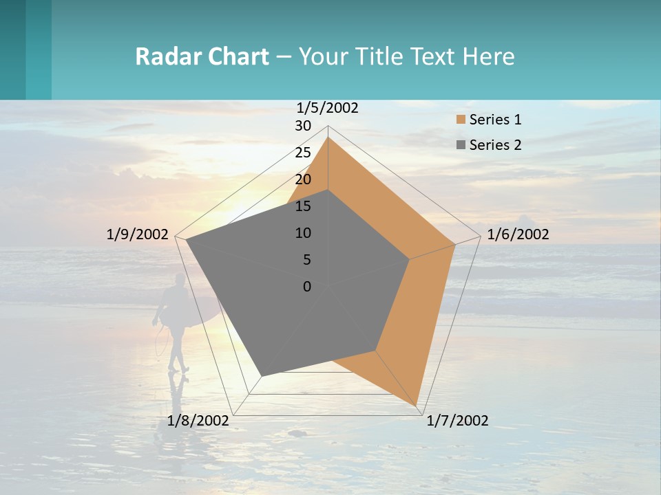A Person Holding A Surfboard On A Beach At Sunset PowerPoint Template