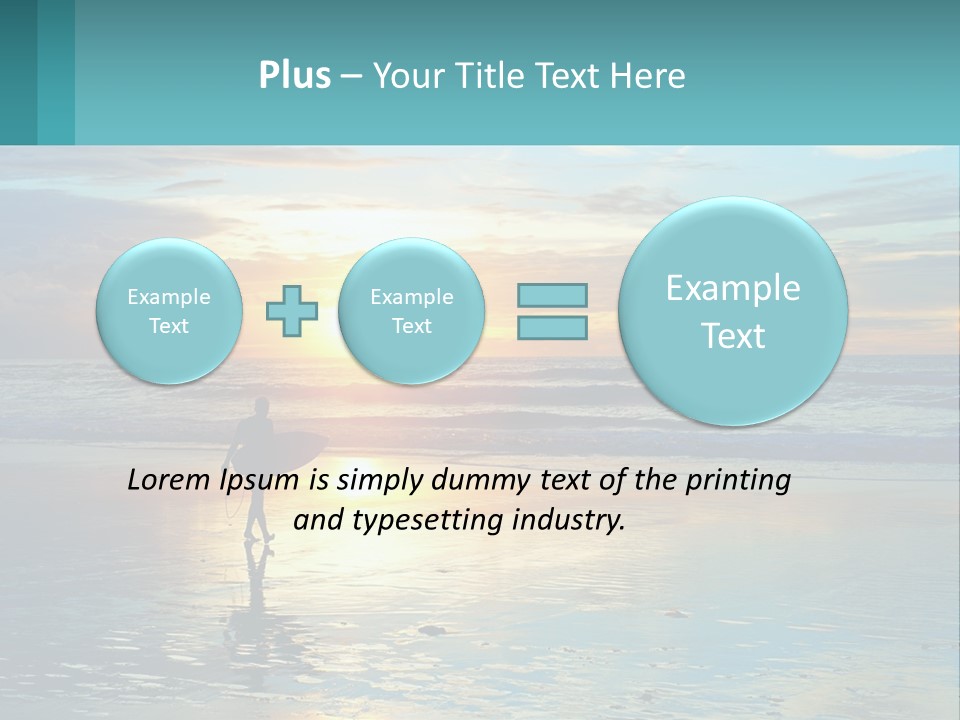 A Person Holding A Surfboard On A Beach At Sunset PowerPoint Template