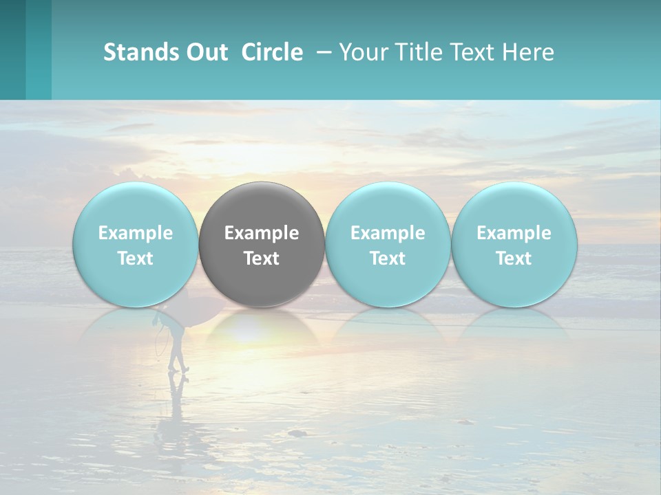 A Person Holding A Surfboard On A Beach At Sunset PowerPoint Template