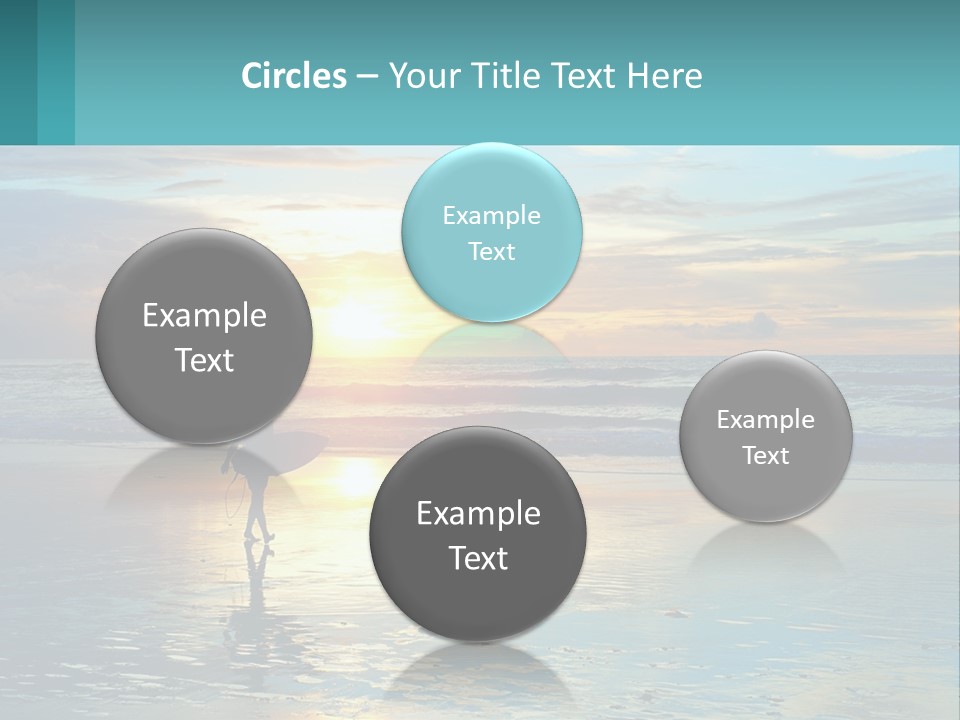 A Person Holding A Surfboard On A Beach At Sunset PowerPoint Template