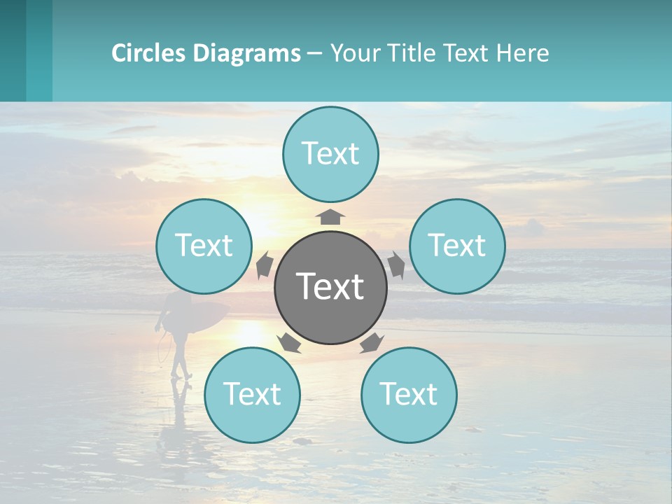 A Person Holding A Surfboard On A Beach At Sunset PowerPoint Template