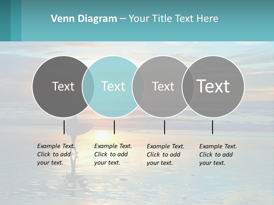 A Person Holding A Surfboard On A Beach At Sunset PowerPoint Template