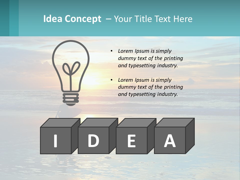 A Person Holding A Surfboard On A Beach At Sunset PowerPoint Template