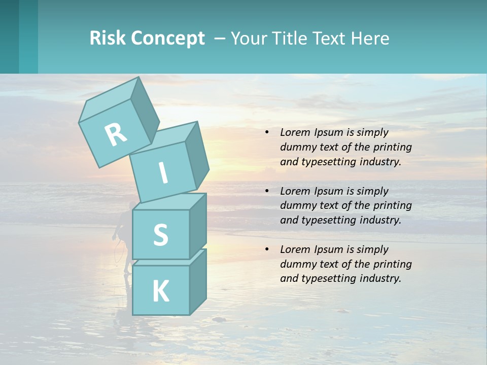 A Person Holding A Surfboard On A Beach At Sunset PowerPoint Template