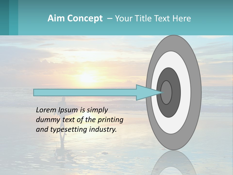 A Person Holding A Surfboard On A Beach At Sunset PowerPoint Template
